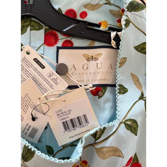 Agua Aguabendita Miel Floral Multi Size Medium Cotton Printed Midi - Picture 5 of 6